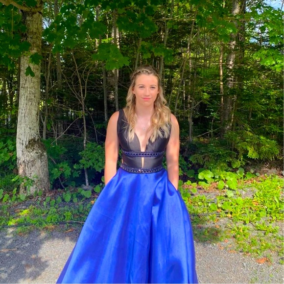 Blue and black prom dress - Picture 1 of 3